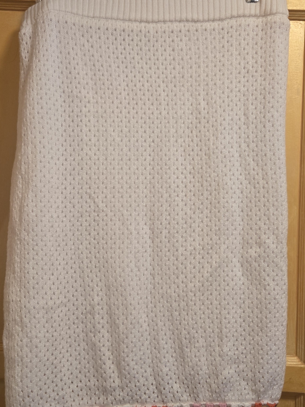 BCBGeneration White Knit Crochet Skirt